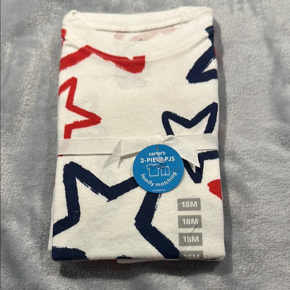 Carter's Red and Blue Star Pajama Set
